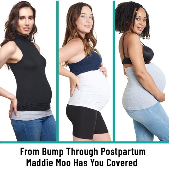 Maddie Moo Belly Band Seamless Maternity/Postpartum Shirt Extenders (Pack of 2) - Picture 4 of 4